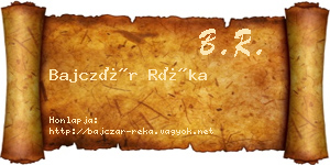 Bajczár Réka névjegykártya